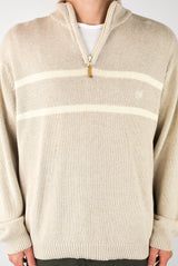 Striped Quarter Zip Sweater