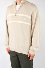 Striped Quarter Zip Sweater