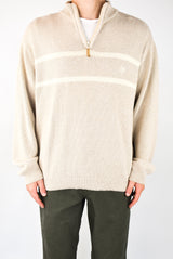 Striped Quarter Zip Sweater