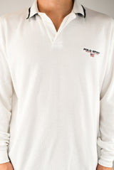 White Long Sleeved Polo