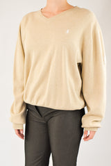 Beige V-Neck Sweater