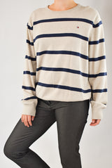 Beige Striped Sweater