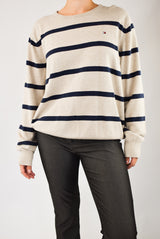 Beige Striped Sweater