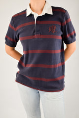 Navy Striped Polo