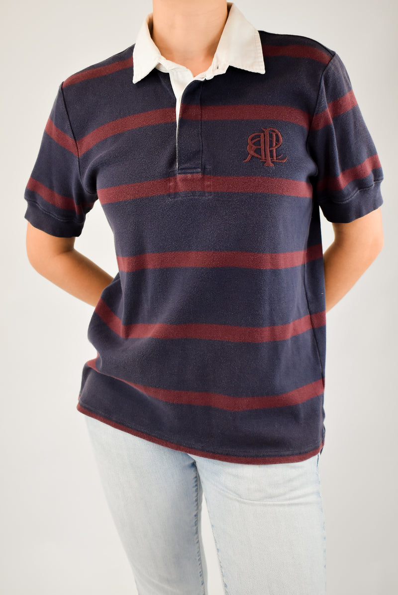 Navy Striped Polo