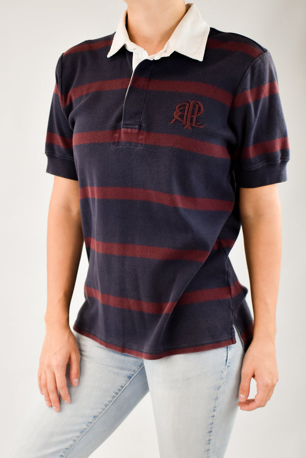 Navy Striped Polo