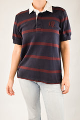 Navy Striped Polo