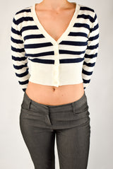 White Striped Cardigan