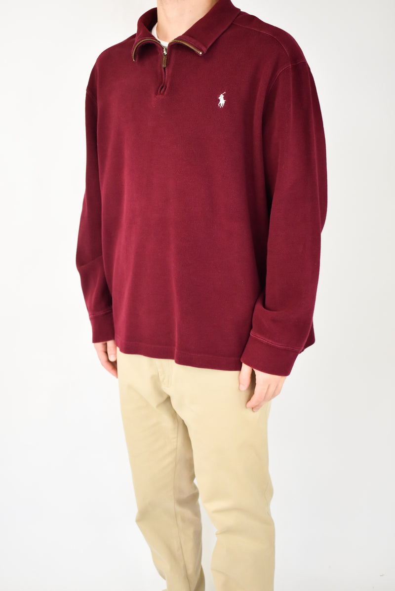 Burgundy Quarter Zip Sweater