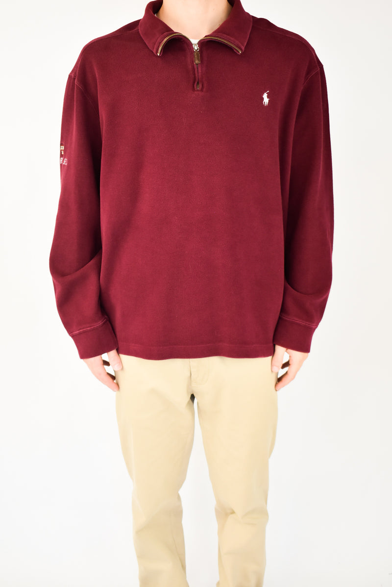 Burgundy Quarter Zip Sweater