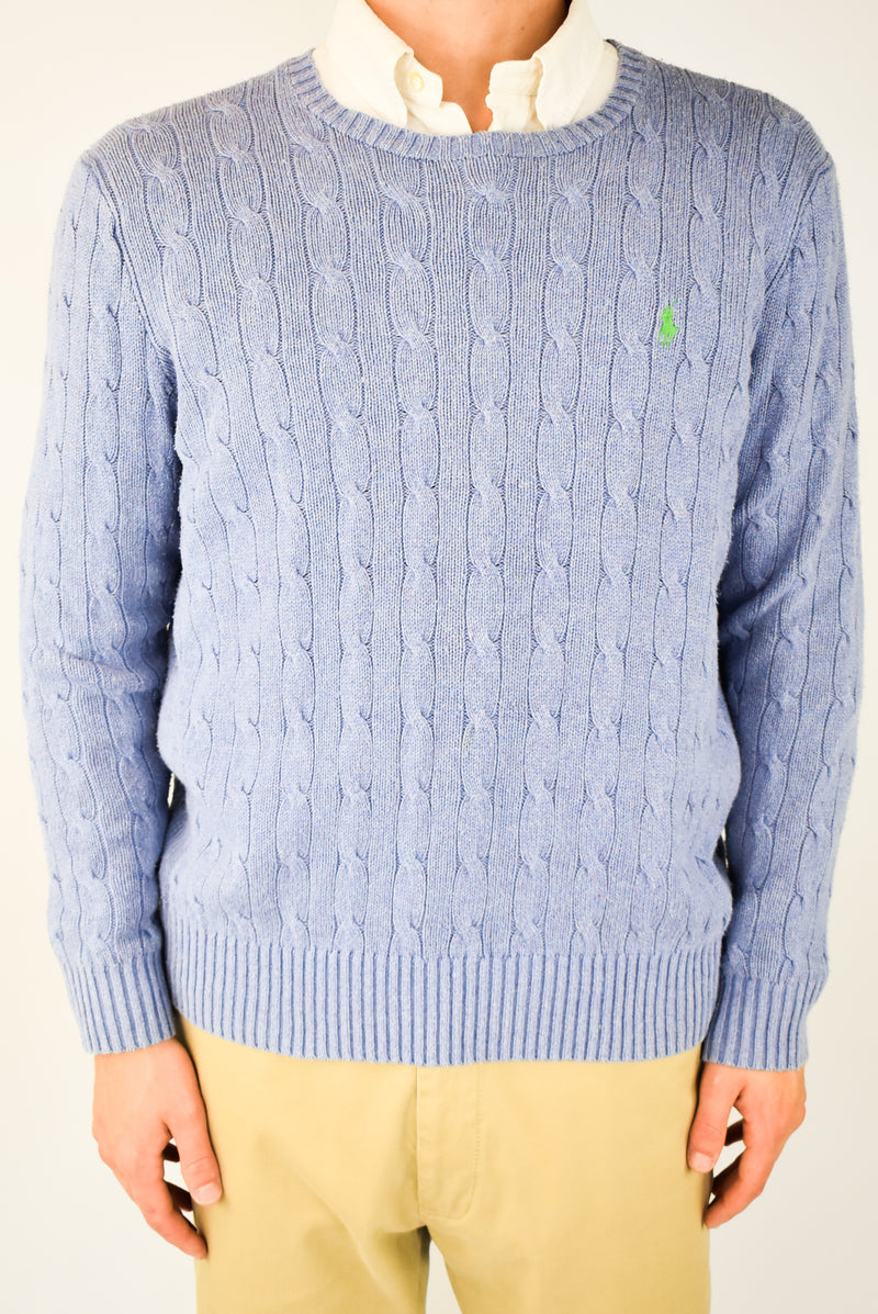 Light Blue Cable Sweater