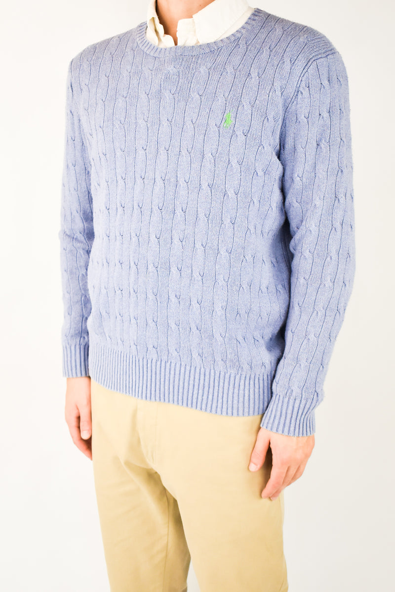 Light Blue Cable Sweater