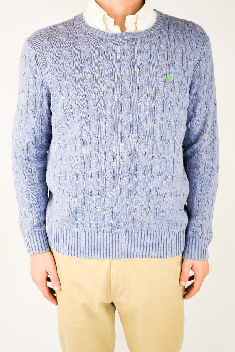 Light Blue Cable Sweater