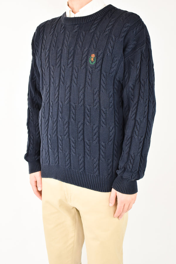 Navy Cable Sweater