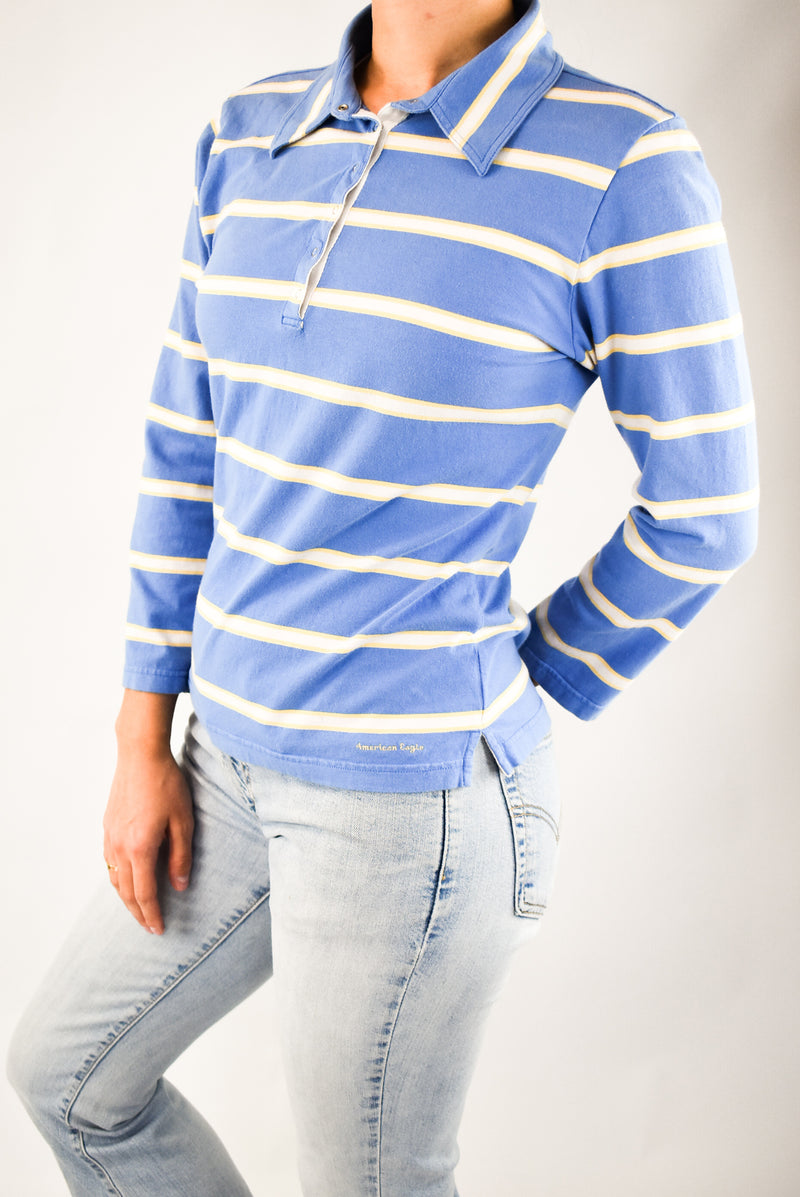 Blue Long Sleeved Polo