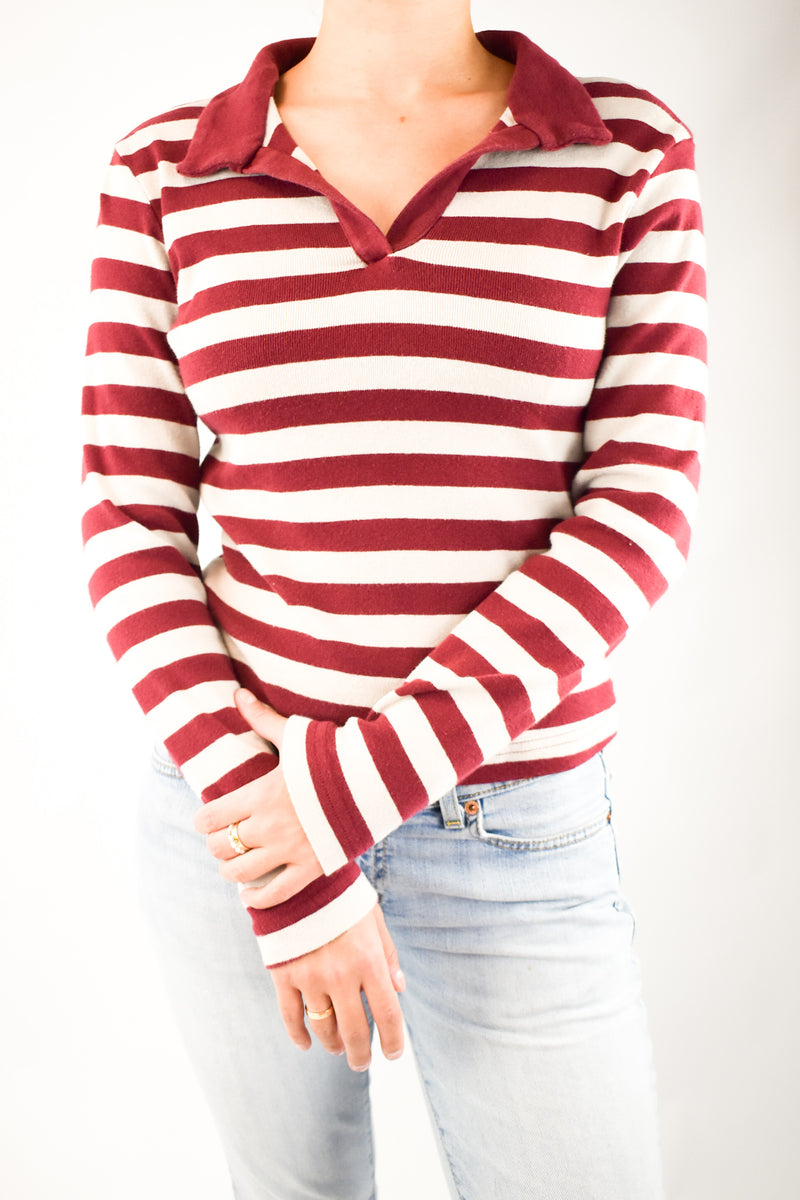 Cropped Long Sleeved Polo