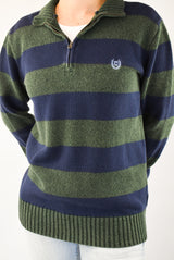 Striped Quarter Zip Sweater