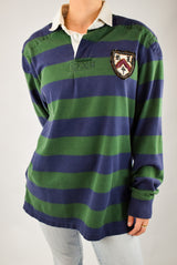 Navy Striped Rugby Polo