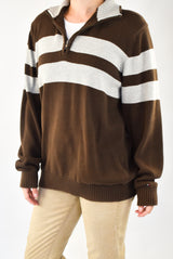 Brown Quarter Zip Sweater