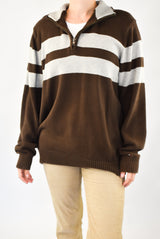 Brown Quarter Zip Sweater