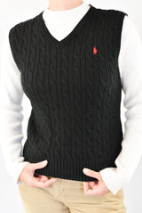 Black Cable Vest