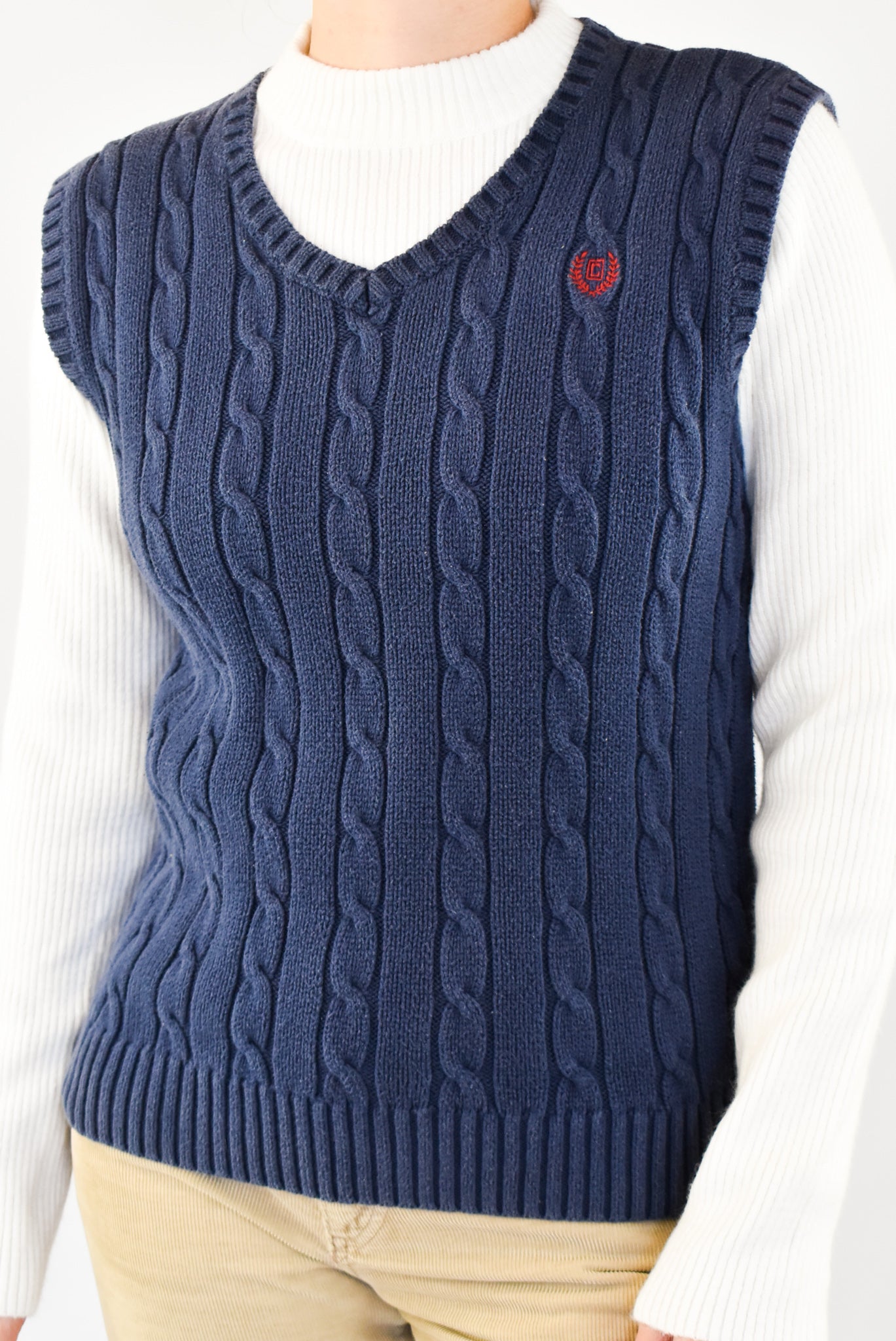 Navy Cable Vest