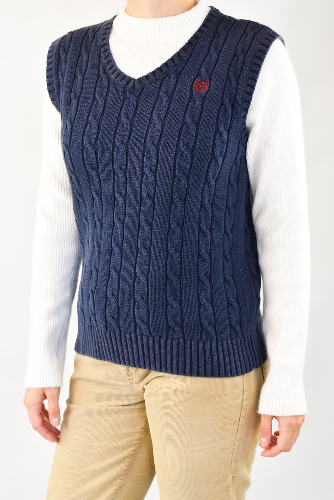 Navy Cable Vest