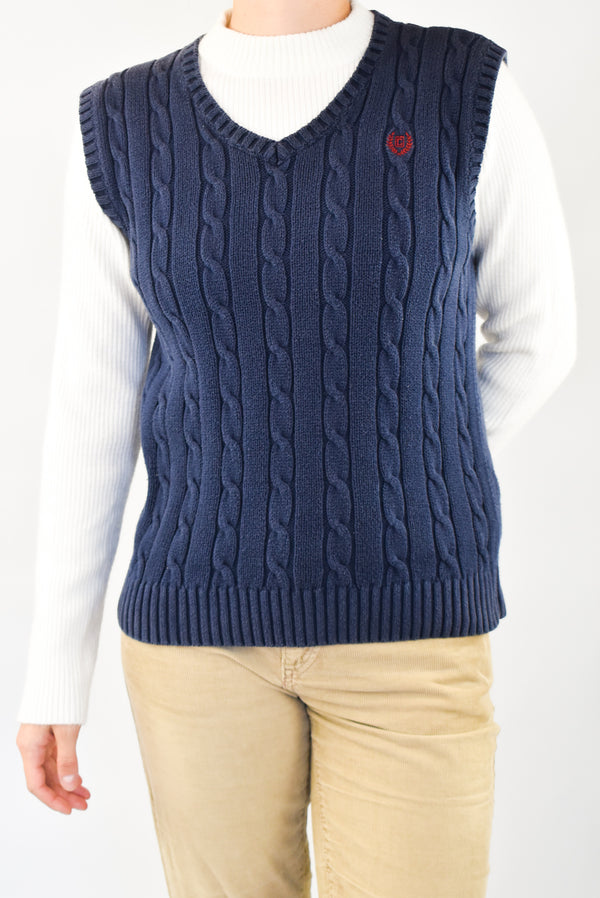 Navy Cable Vest