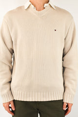 Cream V-Neck Sweater