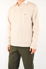 Cream V-Neck Sweater