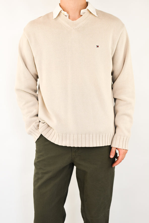 Cream V-Neck Sweater