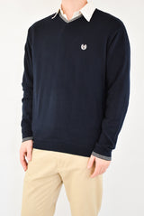 Navy V-Neck Sweater