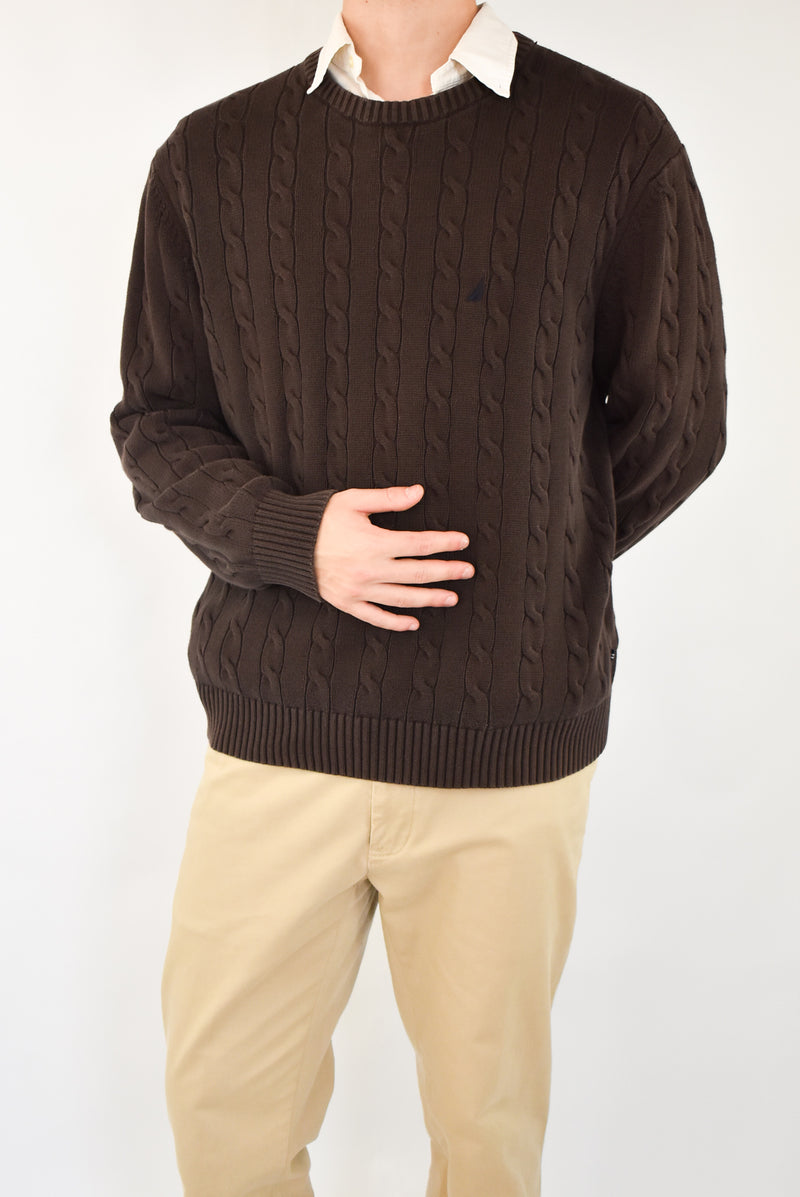 Brown Cable Sweater