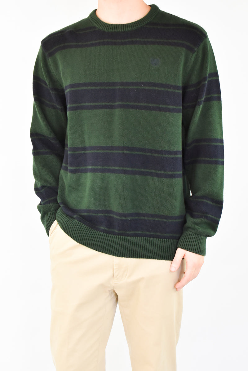 Forest Green Striped Sweater