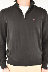 Black Quarter Zip Sweater