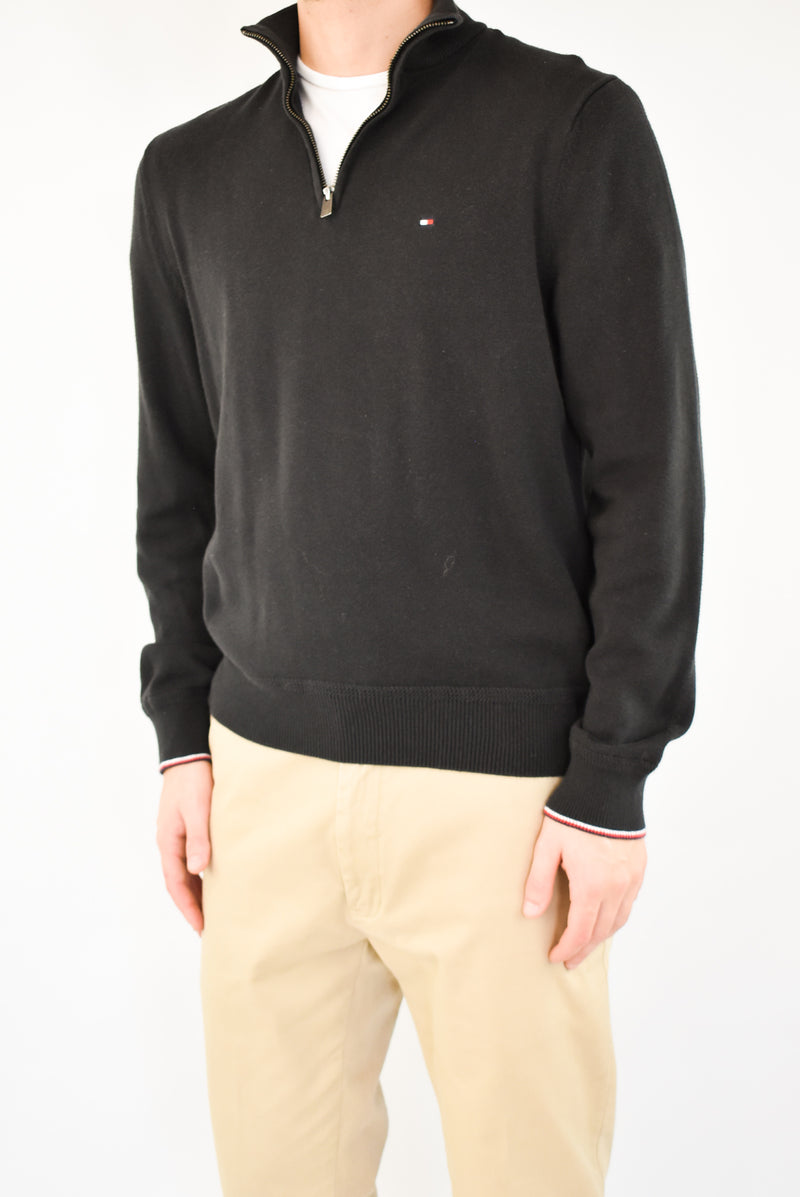 Black Quarter Zip Sweater