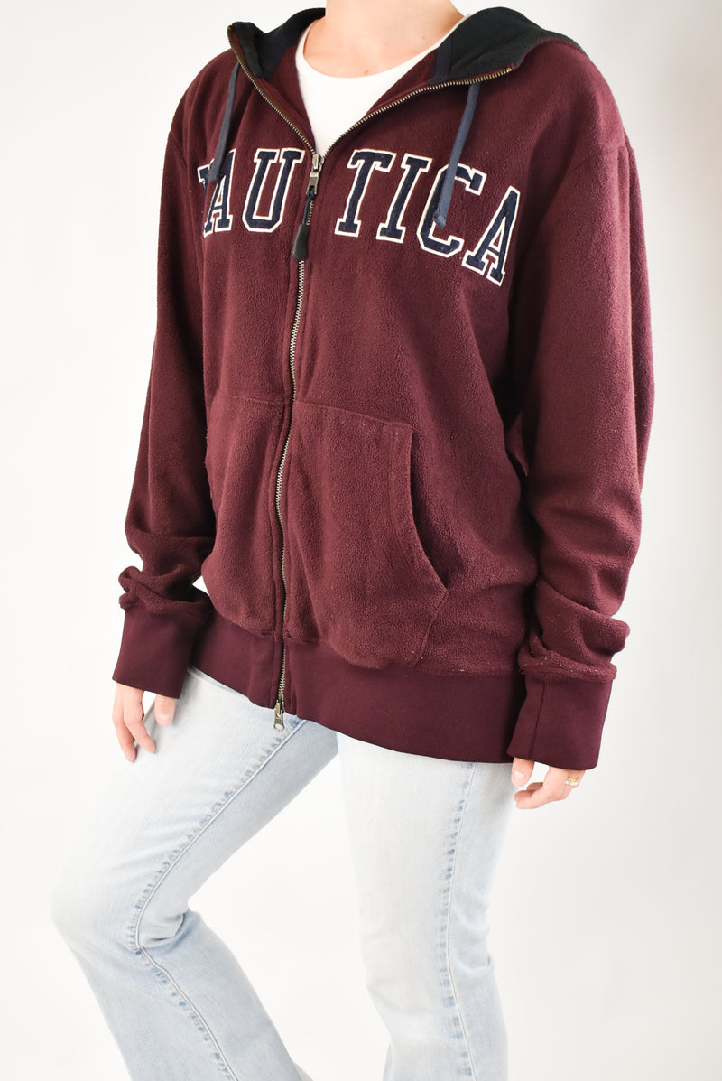 Burgundy Zip Hoodie