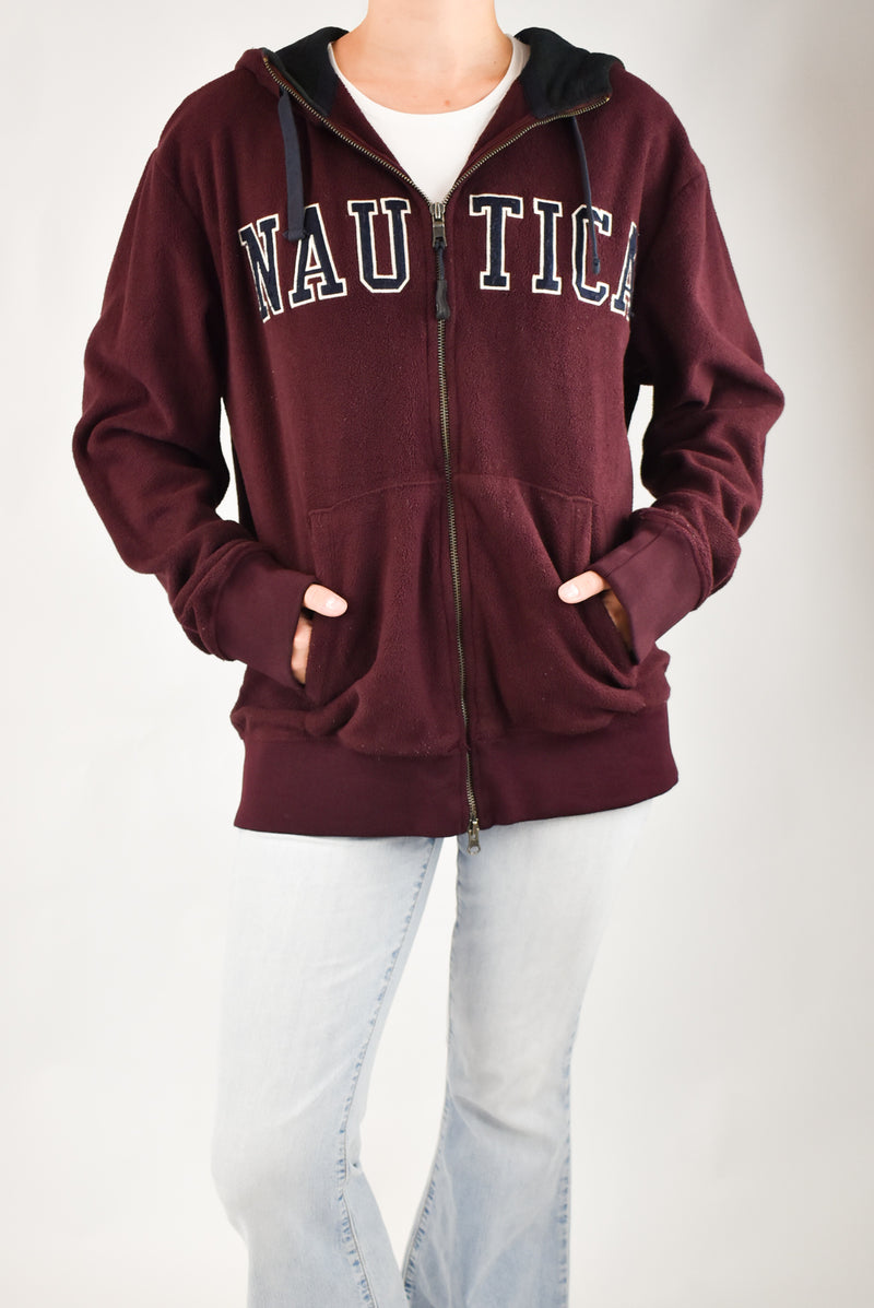 Burgundy Zip Hoodie