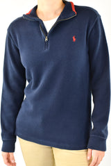 Navy Quarter Zip Sweater