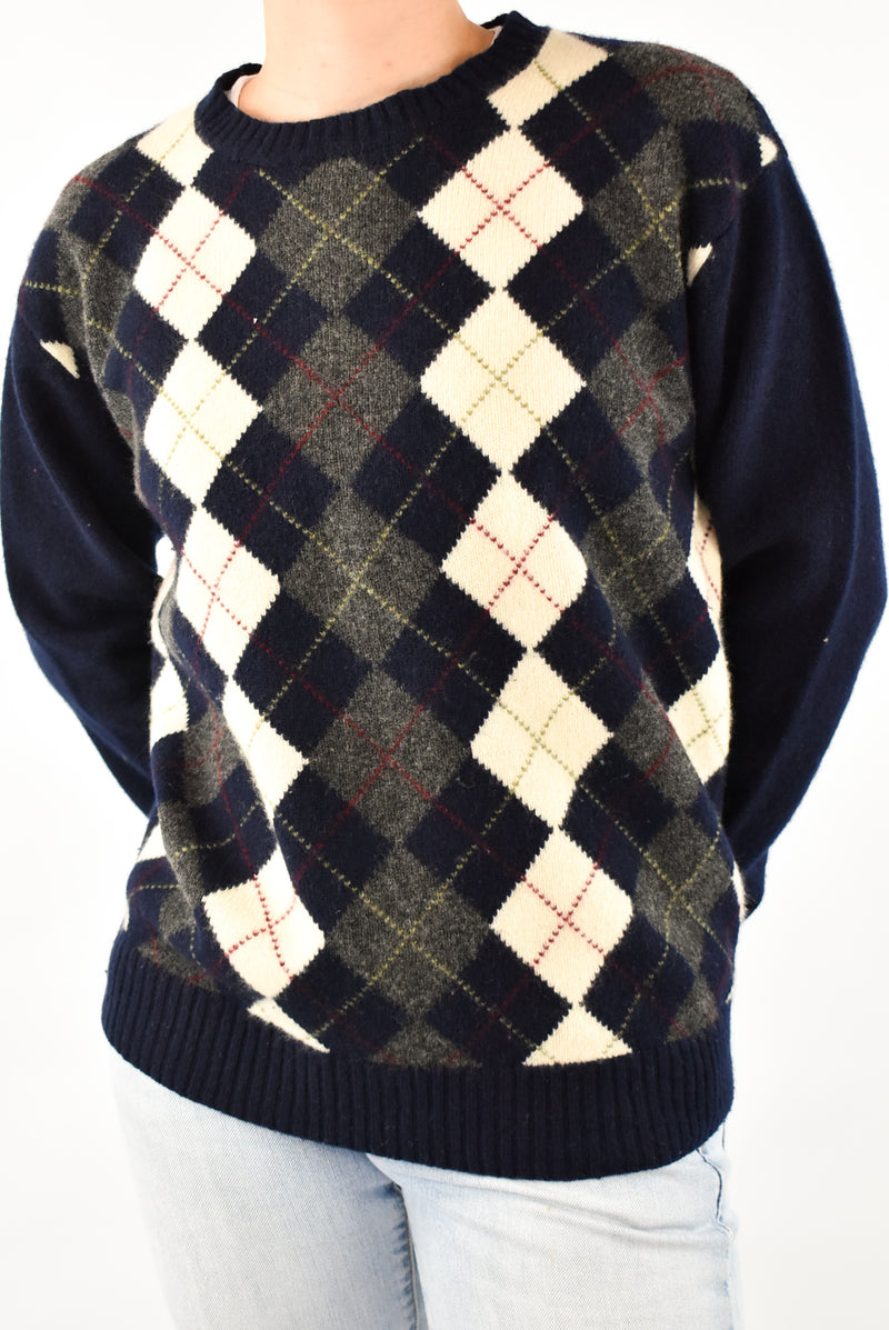 Argyle Navy Sweater