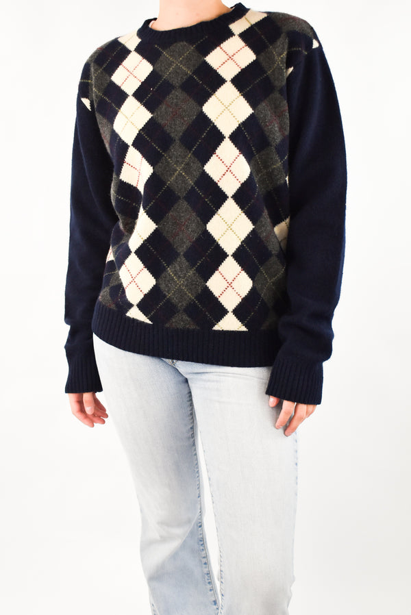 Argyle Navy Sweater