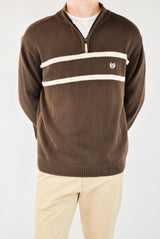 Striped Quarter Zip Sweater