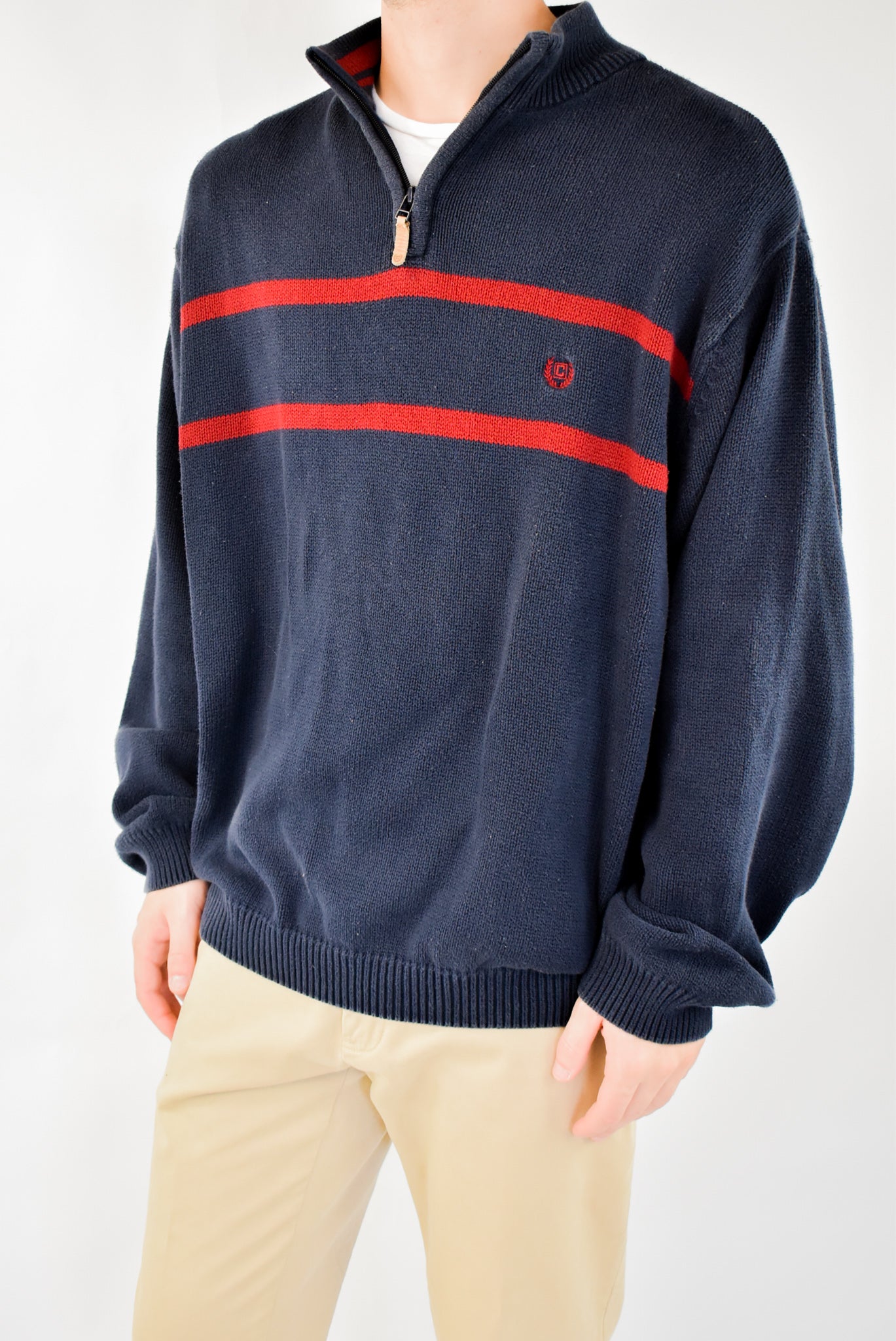 Striped Quarter Zip Sweater