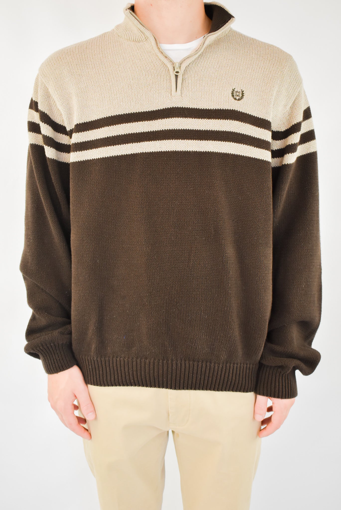 Striped Quarter Zip Sweater