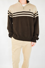 Striped Quarter Zip Sweater