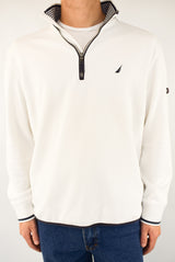 White Quarter Zip Sweater