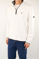 White Quarter Zip Sweater