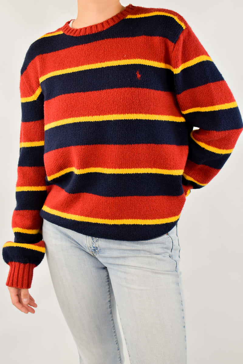 Red Striped Knitted Sweater