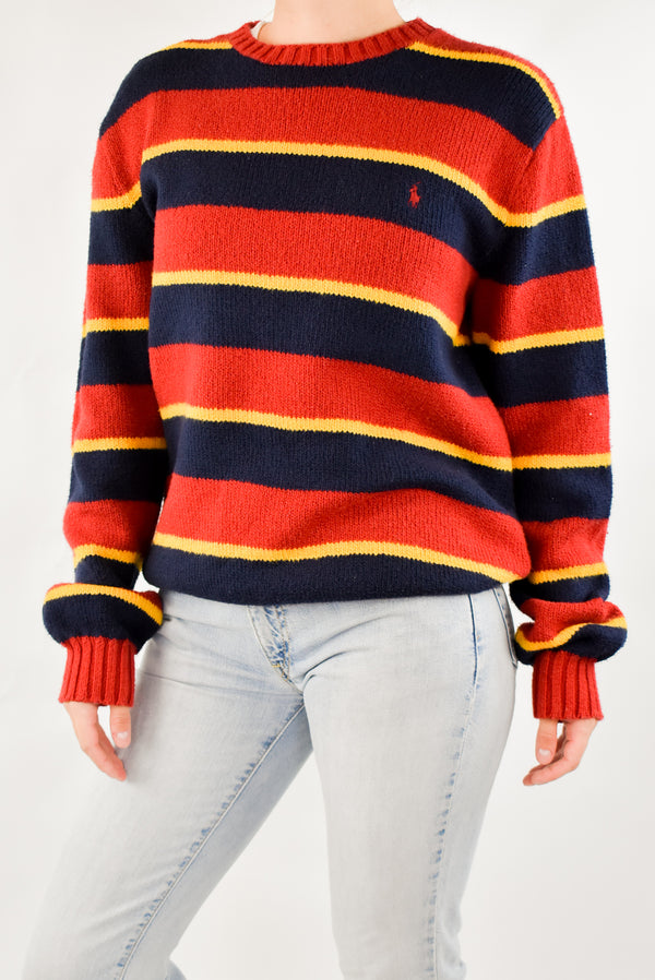 Red Striped Knitted Sweater