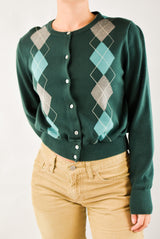 Argyle Green Cardigan